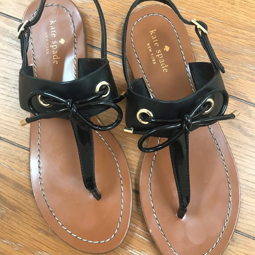 Kate Spade Black Carolina Sandals Size 9